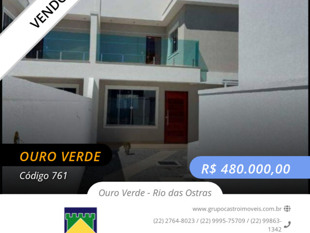 #761 - Casa para Venda em Rio das Ostras - RJ - 1